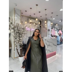 فستان طويل جلد فستان طويل جلد