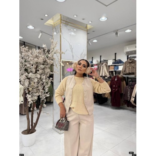 Leather Vest with Decorative Metal Buttons Leather Vest with Decorative Metal Buttons