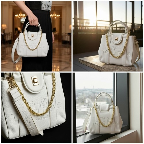 حقيبة صغيرة محببة بسلسلة وحزام قماشي حقيبة صغيرة محببة بسلسلة وحزام قماشي