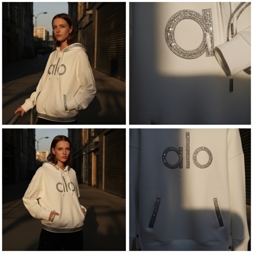 هودي واسع مزين بحروف لامعة هودي واسع مزين بحروف لامعة