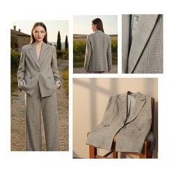 بدلة مكونة من قطعتين بنقشة المربعات بدلة مكونة من قطعتين بنقشة المربعات