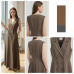 Sleeveless Double-Breasted Long Dress Sleeveless Double-Breasted Long Dress
