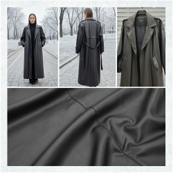 معطف ترنش طويل من الجلد معطف ترنش طويل من الجلد