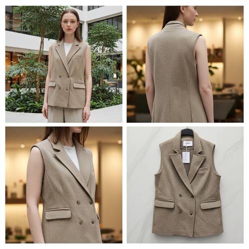 Double-Breasted Sleeveless Blazer Vest Double-Breasted Sleeveless Blazer Vest