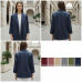 Knit Open Blazer with Rolled Sleeves Knit Open Blazer with Rolled Sleeves
