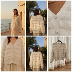 بلوفر تريكو مستورد مزين بريش ناعم بلوفر تريكو مستورد مزين بريش ناعم