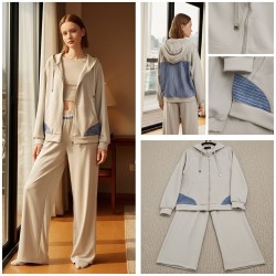 Zip Hoodie and Wide-Leg Trousers Set with Stripe Detail Zip Hoodie and Wide-Leg Trousers Set with Stripe Detail