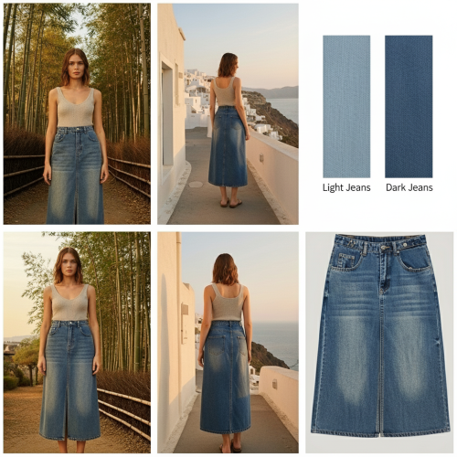 Blue Jeans High-Waist A-Line Skirt Blue Jeans High-Waist A-Line Skirt