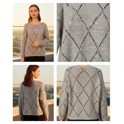 Diamond Pattern Open Knit Pullover Diamond Pattern Open Knit Pullover