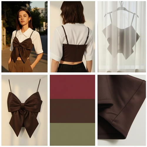 Dramatic Bow Front Crop Top Dramatic Bow Front Crop Top