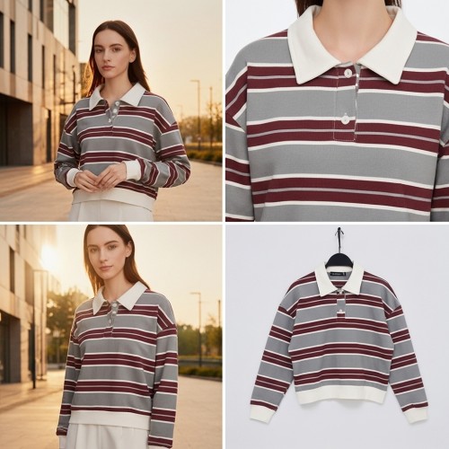 تيشيرت قصير مقلم بياقة بولو تيشيرت قصير مقلم بياقة بولو