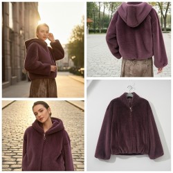 Zip-Up Fur Hooded Jacket Zip-Up Fur Hooded Jacket