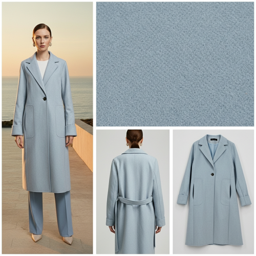 معطف بصف واحد من الأزرار وحزام ربط على الخصر معطف بصف واحد من الأزرار وحزام ربط على الخصر