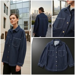 شيميز جينز بأزرار أمامية شيميز جينز بأزرار أمامية