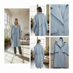 معطف جوخ طويل مع حزام معطف جوخ طويل مع حزام