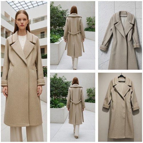 معطف صوف بحزام معطف صوف بحزام