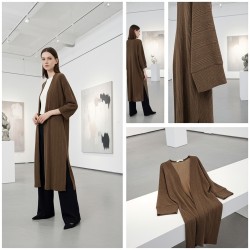 كاردجان طويل مفتوح بنسيج مُجَعَّد كاردجان طويل مفتوح بنسيج مُجَعَّد