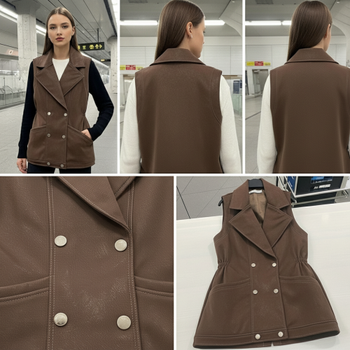 Leather Double-Breasted Vest Leather Double-Breasted Vest