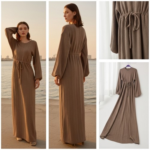Textured Long-Sleeve Dress Textured Long-Sleeve Dress
