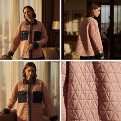 شيميز مبطن بتفاصيل جينز شيميز مبطن بتفاصيل جينز